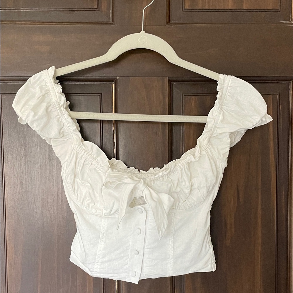 Princess Polly Elouise Crop Top - White US 2